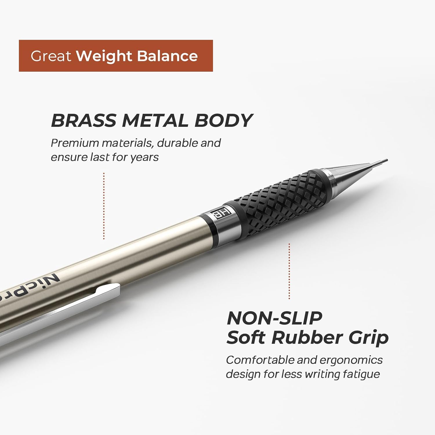 0.7 mm Art Mechanical Pencil Set in Storage Case, 3 PCS | Metal Drafting Pencil Lead Pencil+6 Tube HB Lead Refill, 12