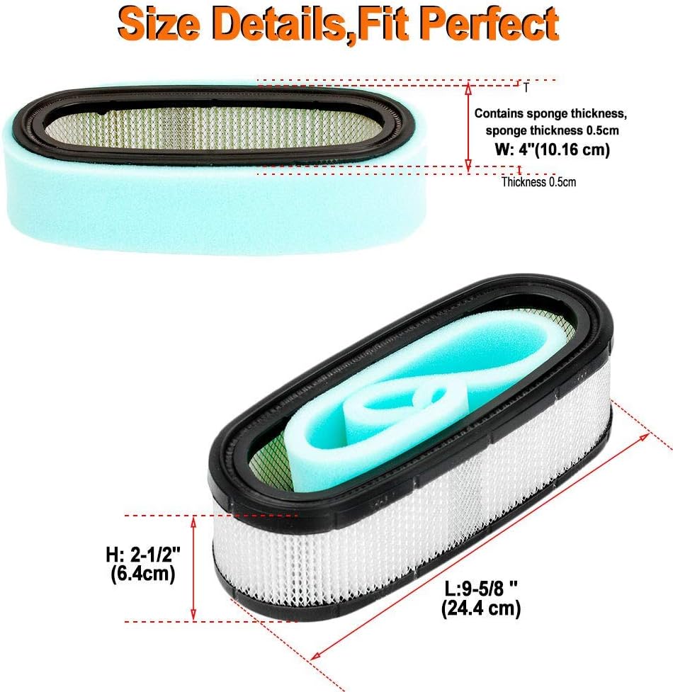 HIFROM Air Filter Compatible with 394019S 394019 398825 4136 5052H 5052K Lawn Mower with 272490S Pre Filter