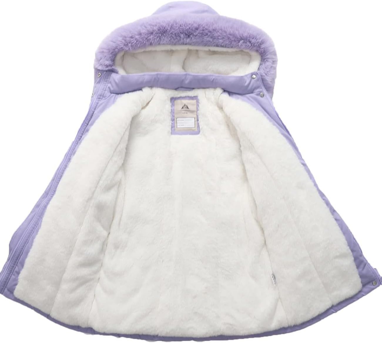 Girls Winter Coats Puffer Jacket Fleece Parka Snow Hooded Clothes | Water-Resistant Windproof Shell; Faux-Fur-Trim