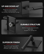 2 Pack Matte Black Solid Heavy-Duty Knurled Front Door Handle Set with Deadbolt, Architectural Grade Modern Entry