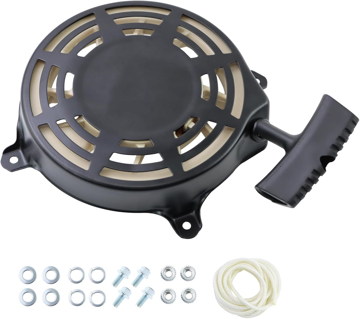 KIKITE 497680 Recoil Starter Compatible with Briggs and Stratton 497680 Pull Start Assembly 498144 Rwind Starter Toro Troy Bilt Tb210 TB230 Lawn Mower Pull Start Replace 190cc 725EX