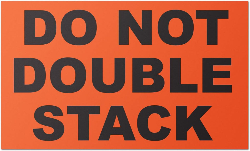 Do Not Double Stack Labels (5 x 3 inch, Orange - 300 Labels) Warning Do Not Stack Stickers for Shipping Packing &