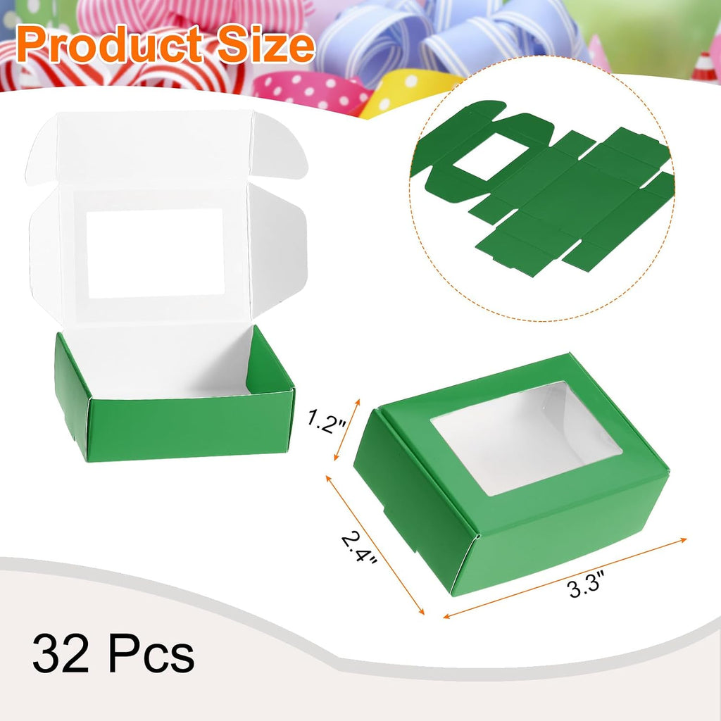32Pcs Soap Packaging Boxes 2.4x3.3x1.2 Inch Kraft Soap Box with Window Mini Soap Present Treat Gift Box for Bakery