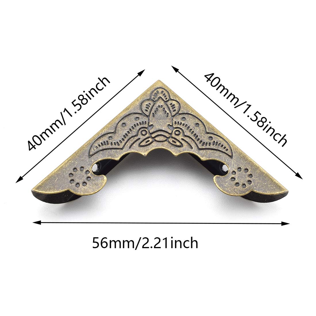 20-Pack Metal Book Corner Protector 4mm Inner Height Book Corner