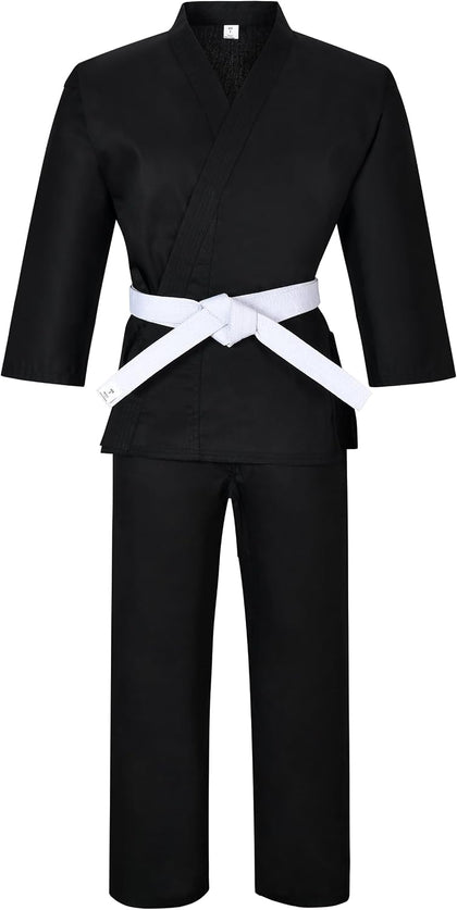 Karate gi Martial Arts Elastic Drawstring Karate Uniform For Kids & Adult Lightweight Student Gi with Free Belt
