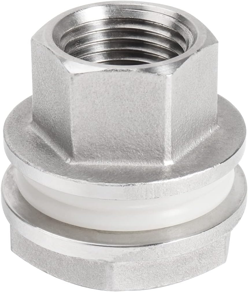 FERRODAY Stainless Steel 1/2" NPT Weldless Bulkhead, Fitting with 2 Gaskets