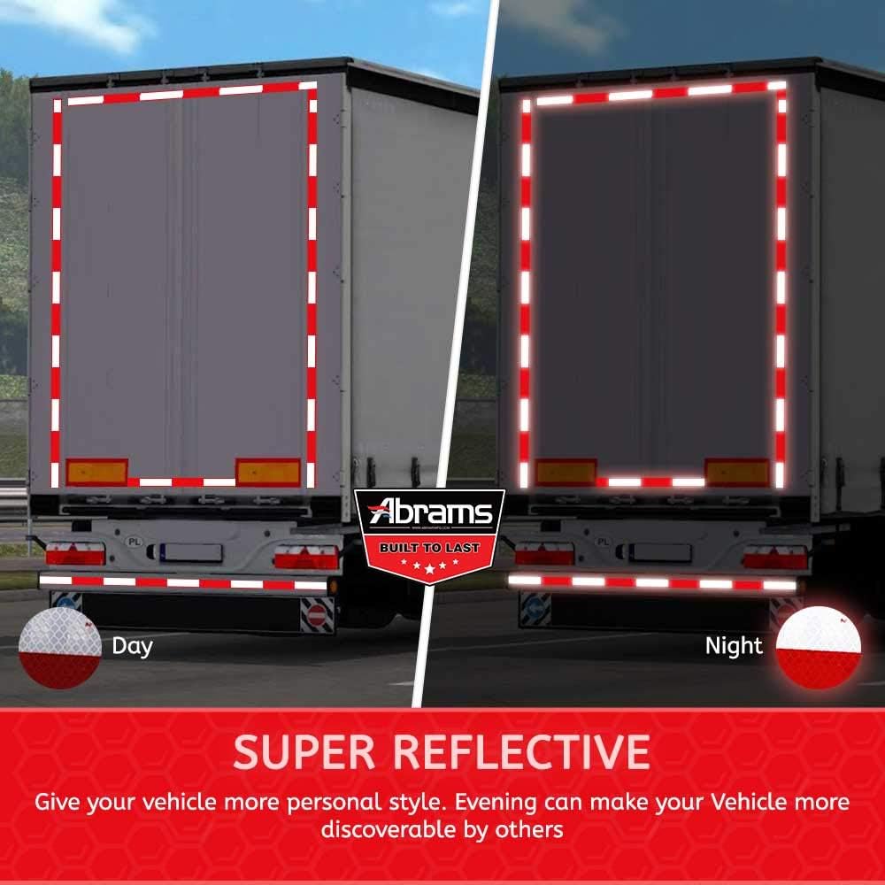 2" in x 150' ft Diamond Grade Pattern Trailer Truck Conspicuity DOT Class 2 Reflective Safety Tape - 6" Red / 6" White
