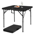 34" Folding Card Table Square Portable with Detachable Legs Black