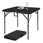 34" Folding Card Table Square Portable with Detachable Legs Black