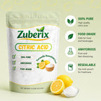 Zuberix 100% Pure Citric Acid Powder, Food Grade, Multi-Purpose, 2.2 lbs