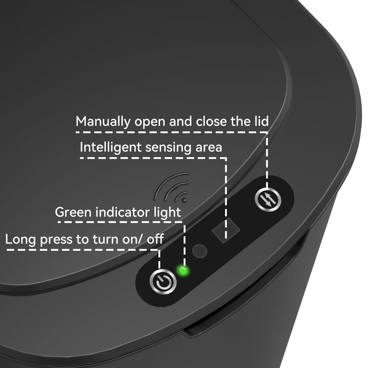 5 Gallon Motion Sensor Bathroom Trash Can Automatic Garbage Cans with Lid Touchless Smart Slim Plastic Trash Bin for