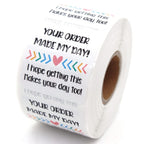 Your Order Made My Day Stickers,Thank You Sticker Small Business