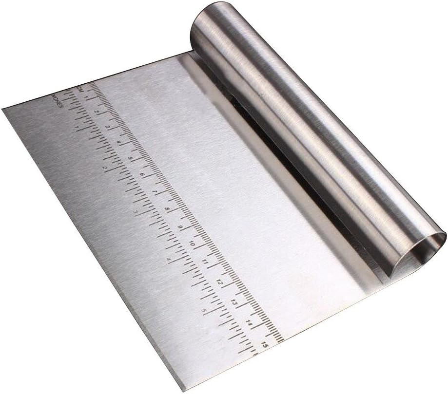 Stainless Steel Dough Scraper Cake Pizza Cutter Pastry Bread Separator Scale Knife