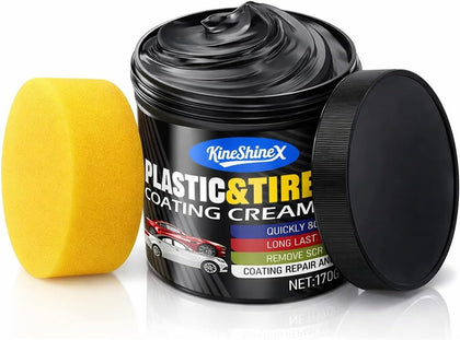 Black Trim Restorer, Plastic Restorer for Cars, Faded Bumper Repair Paste | 6oz Restores Faded Plastic, Vinyl &