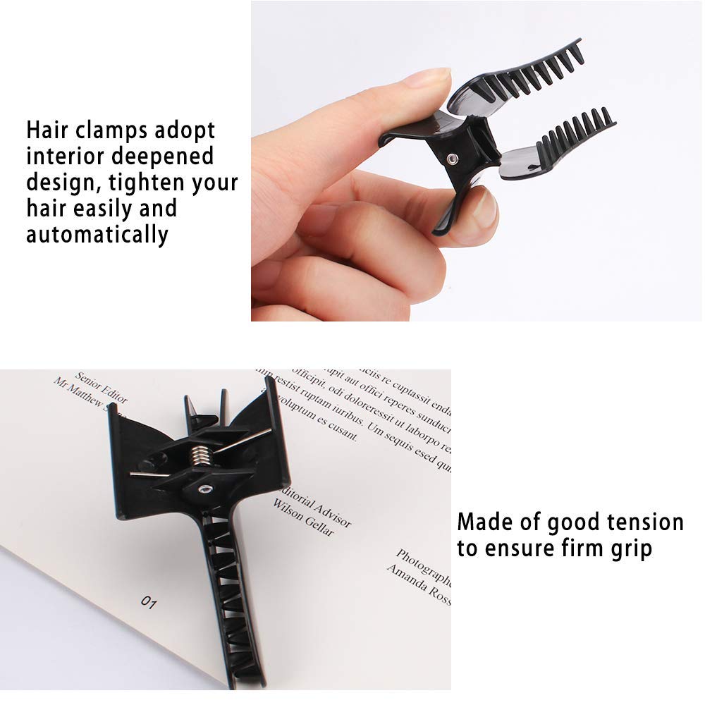 24 Pcs Black Butterfly Hair Clips for Styling Sectioning Pro Hair Claws Clamps Clips for Cutting, Sectioning