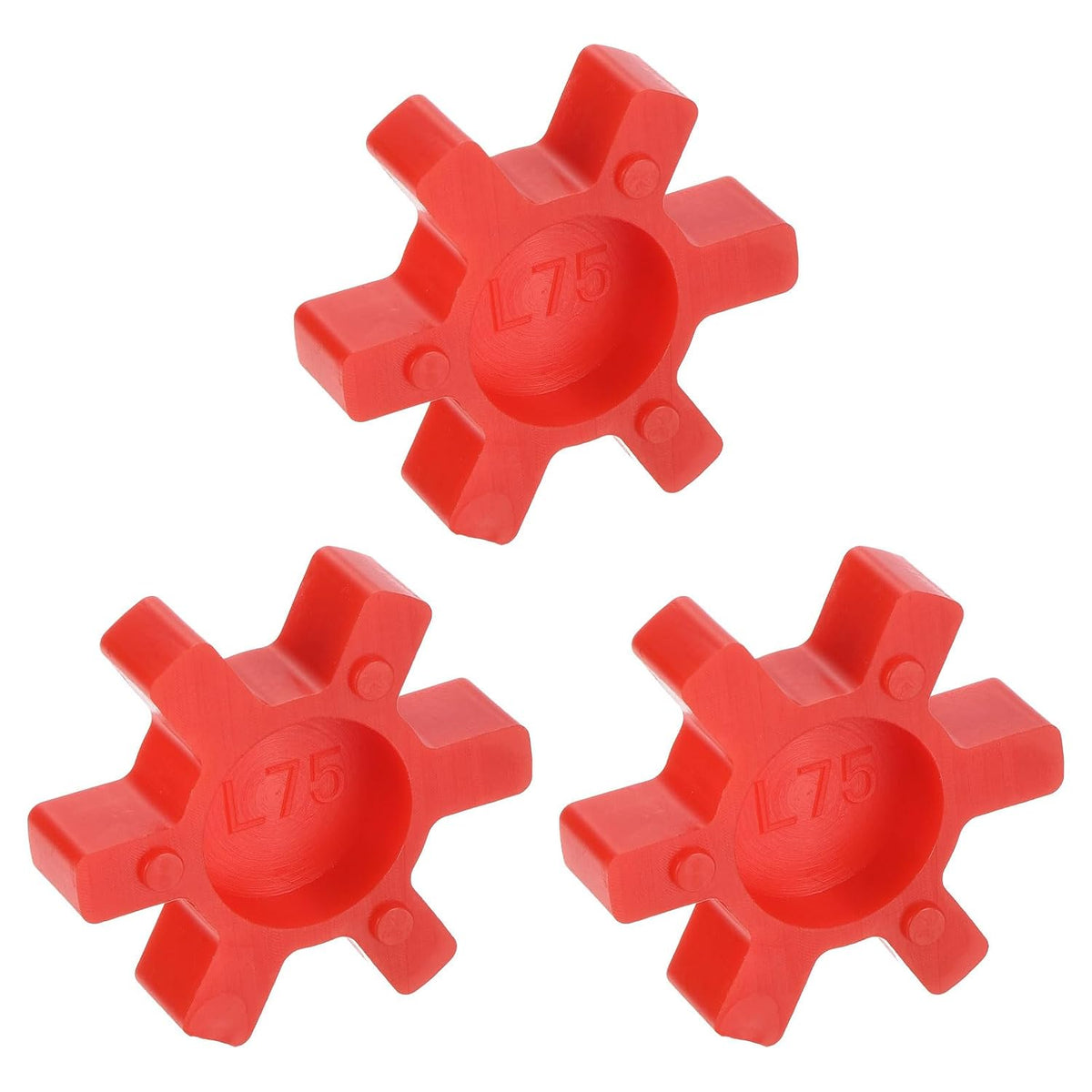 uxcell 3pcs L75 Jaw Coupling Insert, Urethane Flexible Solid Type Jaw Coupling Center Insert for L Jaw Coupling L-Jaw Coupler Set, Red
