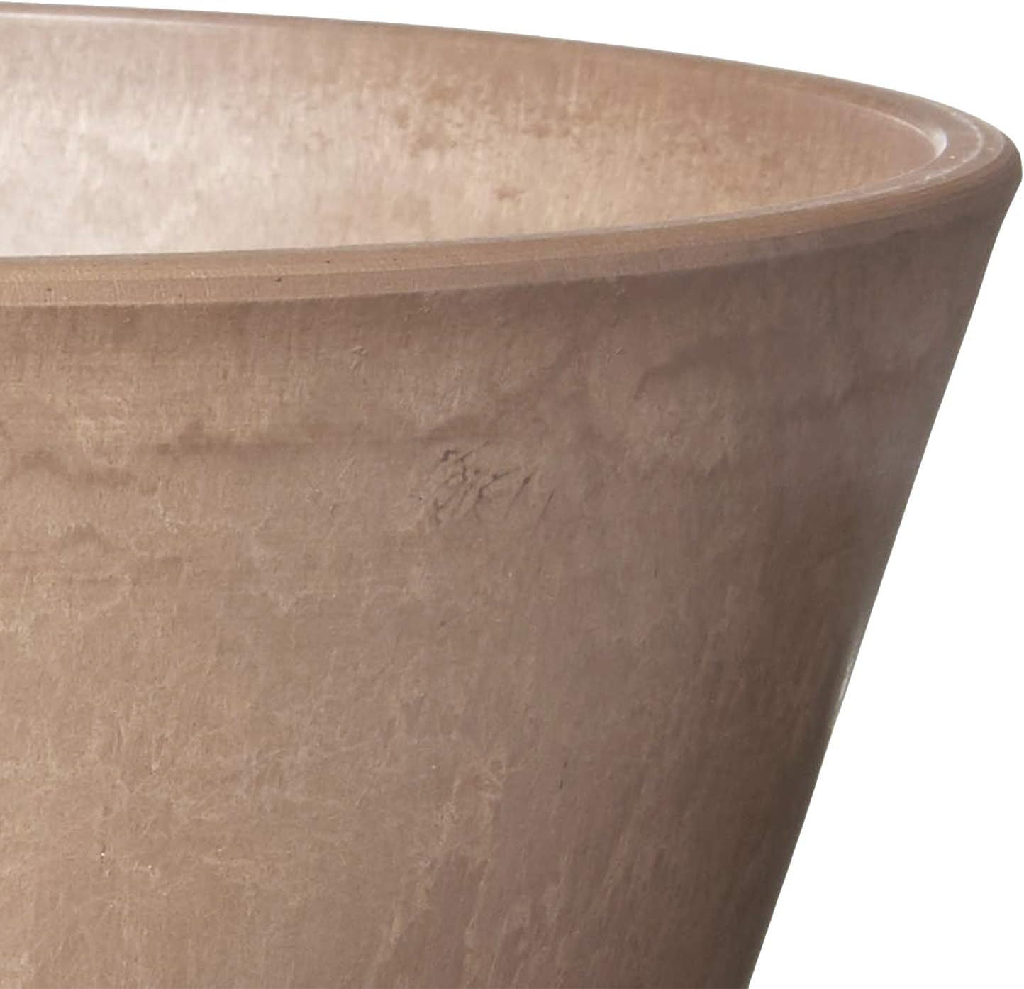 PSW Pot Collection TD25TP Plastic/Stone/Wood Composite Shallow Bulb Pan - No Drainage Hole (Drillable), Planter for