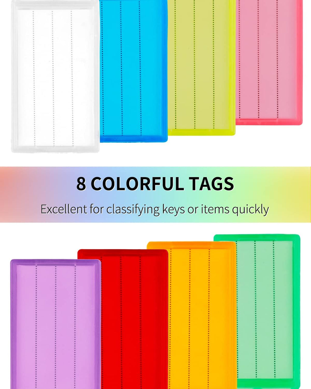 2 Pack Key Tag Rack, Slot Style Wall Mount Key Holder | Plastic Slot-Style Wall Rack Keeps Labeled Keys Organized