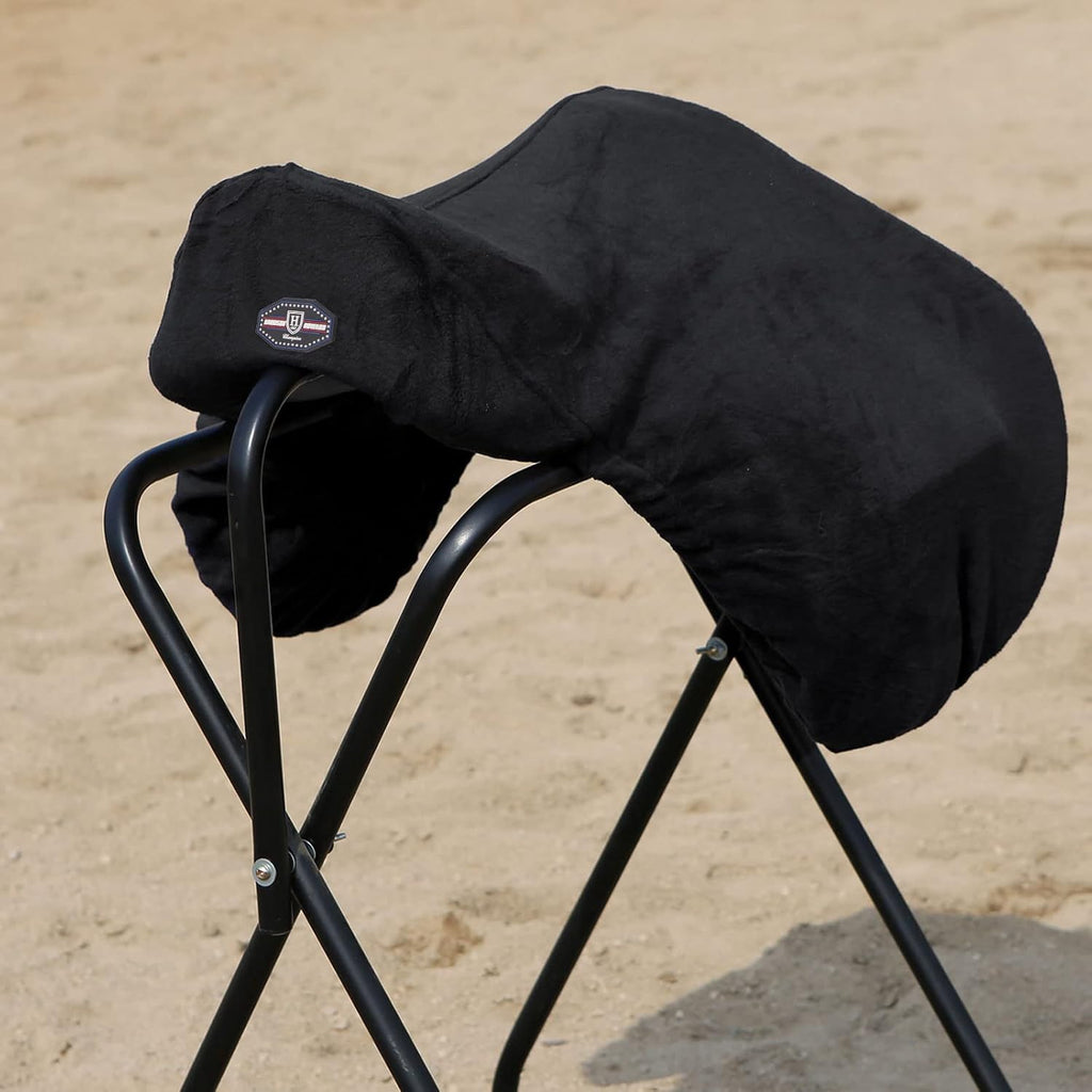 Fleece Saddle Cover for GP/Close Contact Saddles, Dust Protection, Machine Washable, Elastic Fit-Black