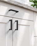 Matte Black Cabinet Handles, 3 Inch CC, Solid Kitchen Pulls, 25 Pack