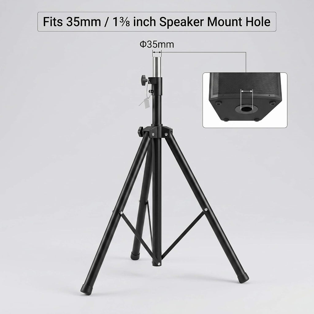 2 Pack Adjustable PA Speaker Stands 39–77 Inches – Stable Tripod Mount for Stage, Studio & Events