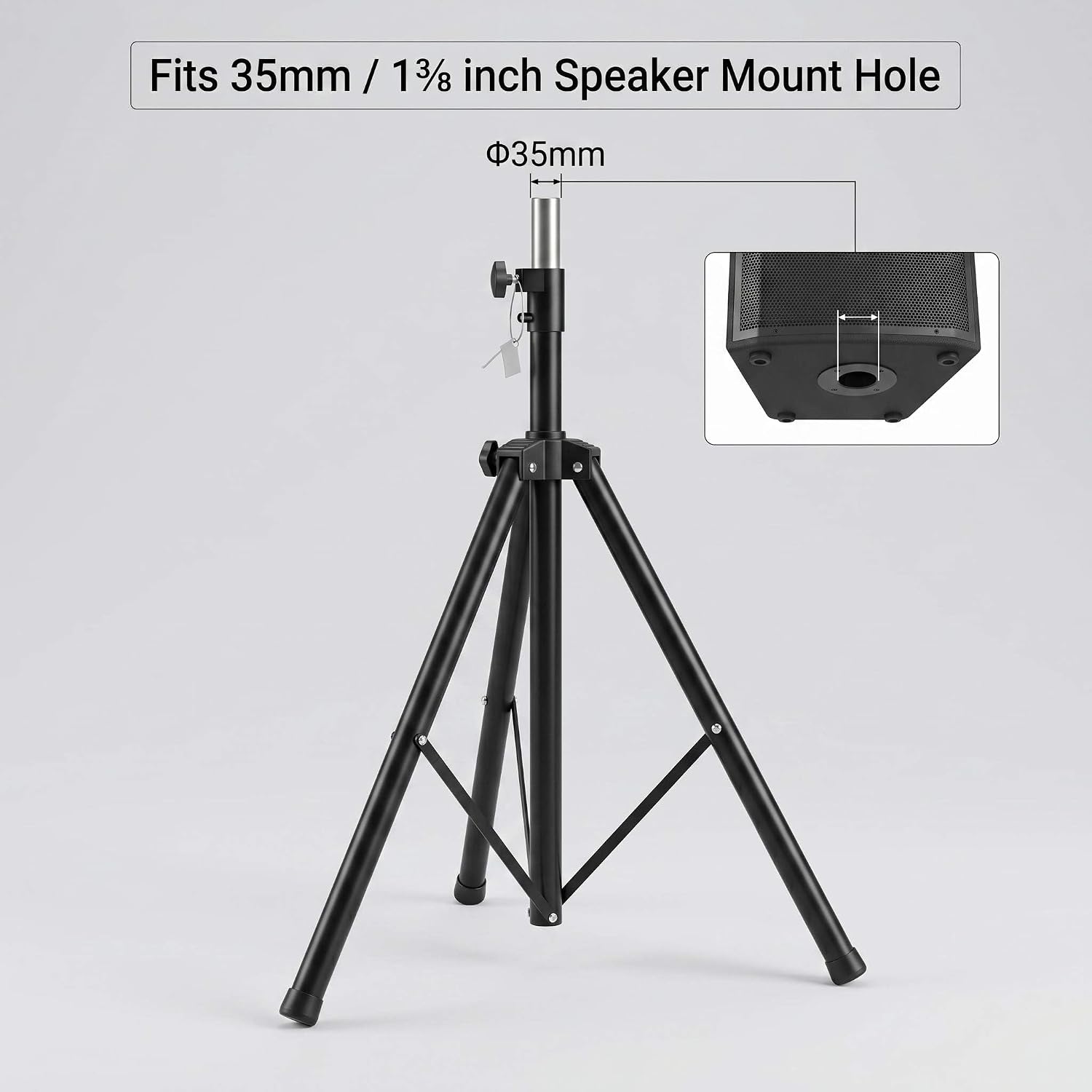 2 Pack Adjustable PA Speaker Stands 39–77 Inches – Stable Tripod Mount for Stage, Studio & Events
