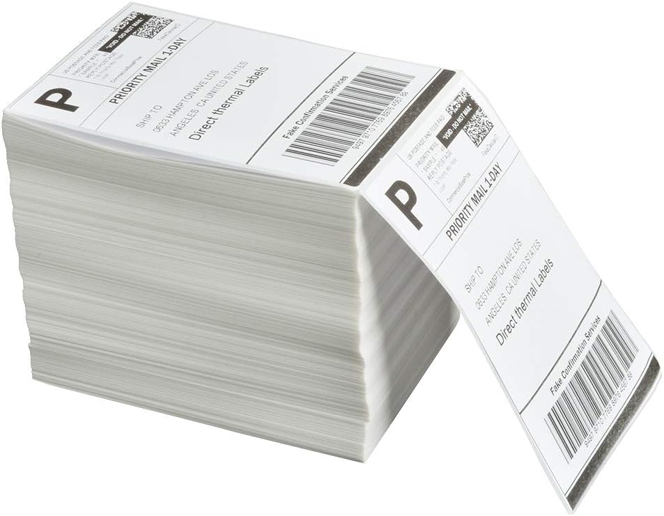 4x6 Thermal Labels Fanfold, 1000 Direct Thermal Shipping Labels | Pack of 1000 4x6 Fanfold Thermal Labels, Perforated