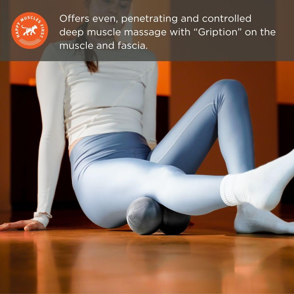 Tiger Ball Large 8-Inch Long by 4.4-Inch High Peanut Foam Roller Double Ball: Self-Help Body Massage Tool for Trigger