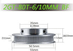 Timing Pulley 2M 2GT Synchronous, 80 Teeth, Bore 6/6.35/8/10/12mm for Width 6/10mm 2M/GT Belt, GT2 80Teeth 80T