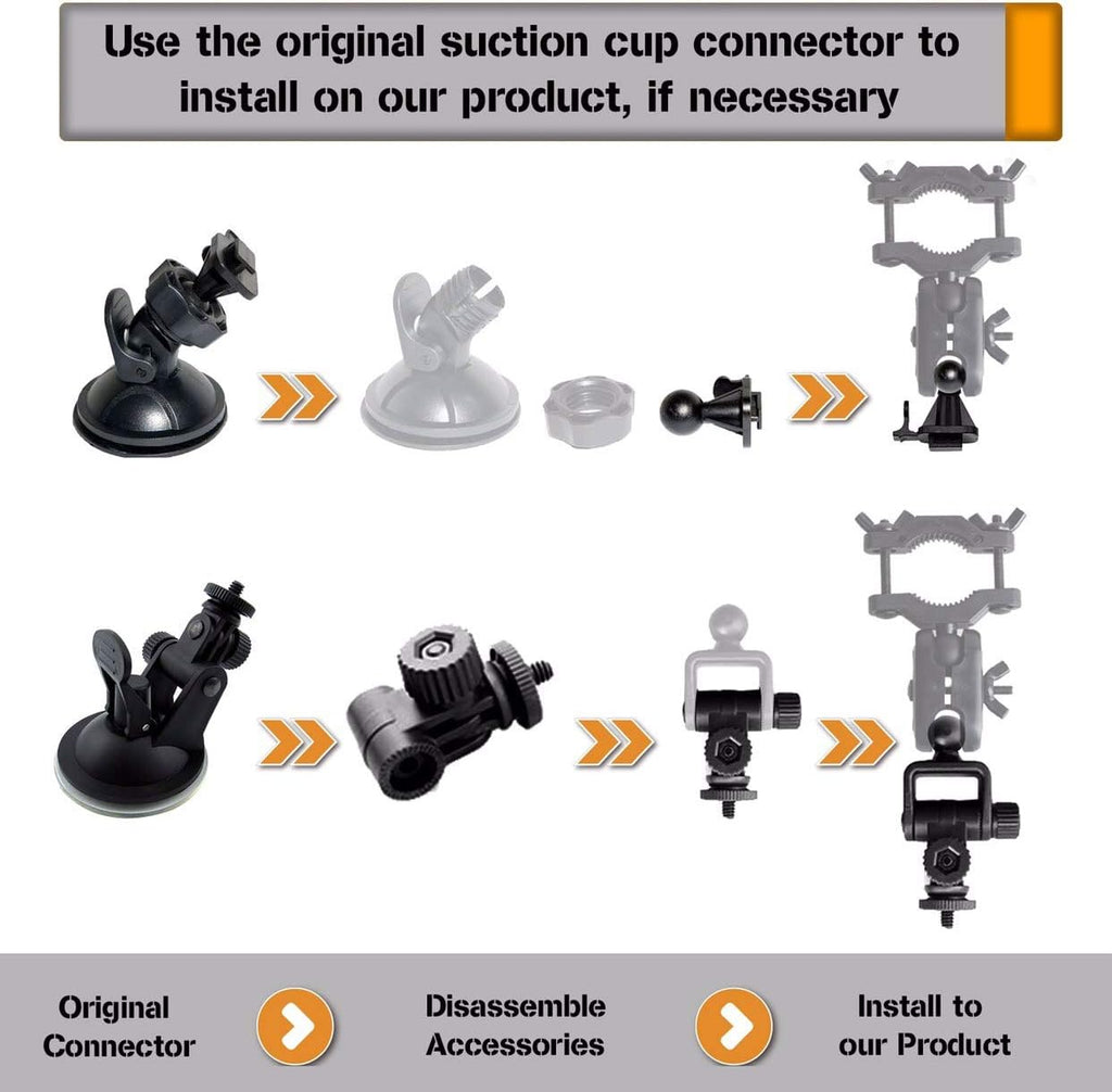 Universal Dash Cam Mount Rear View Mirror Holder with 16 Different Joints Compatible with APEMAN, Falcon F170, Old