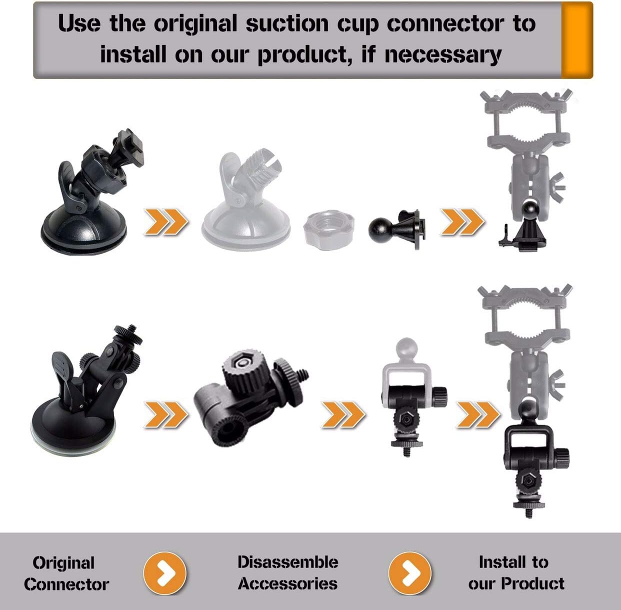 Universal Dash Cam Mount Rear View Mirror Holder with 16 Different Joints Compatible with APEMAN, Falcon F170, Old