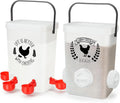 Backyard Chicken Feeder & Waterer Set – No-Waste Feeding Station for Coop & Run, Gravity Water Cups, Feed Storage