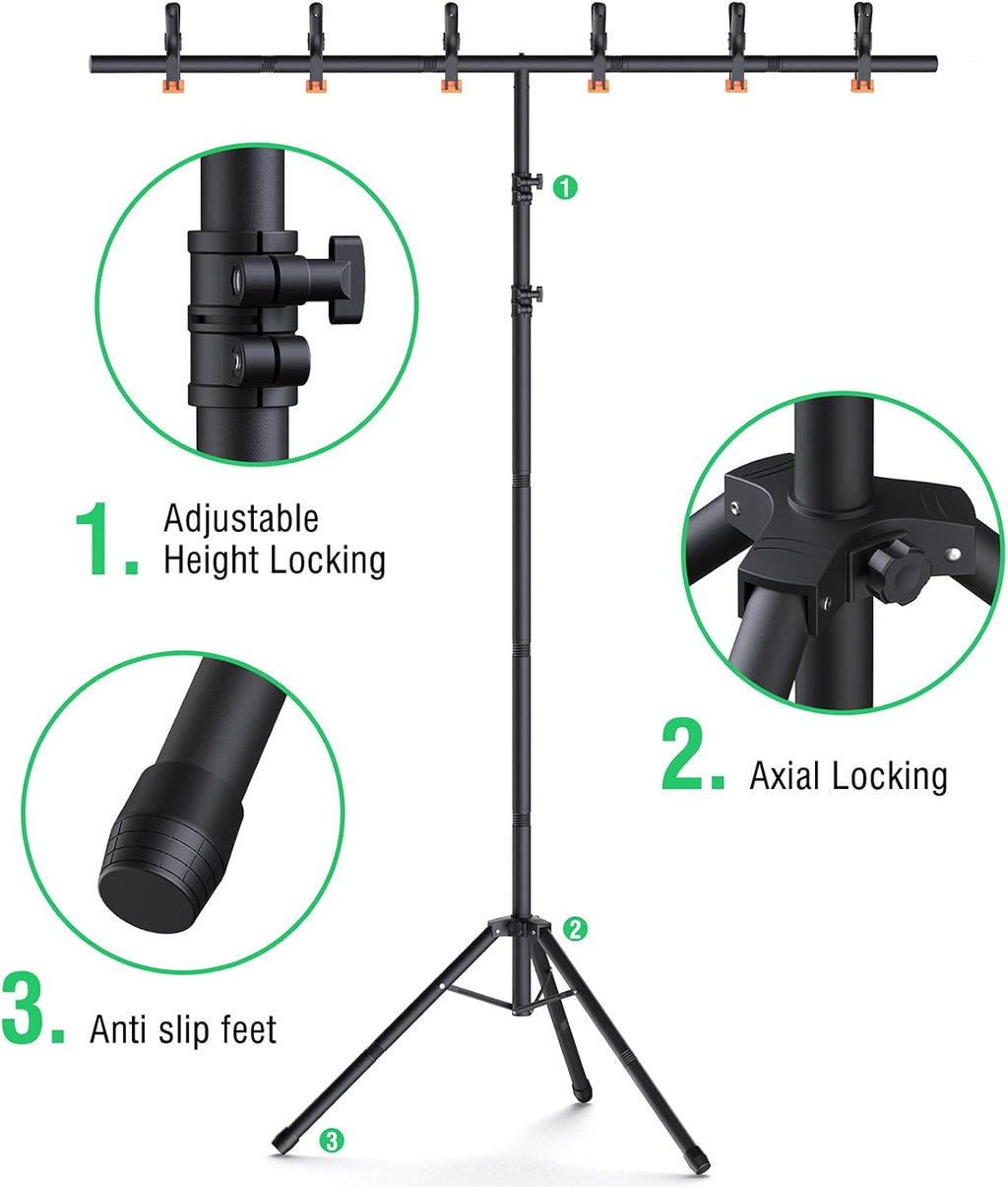 Green Screen Backdrop Kit with Stand, 8x5.3ft Portable GreenScreen Background Stand for Streaming Video and