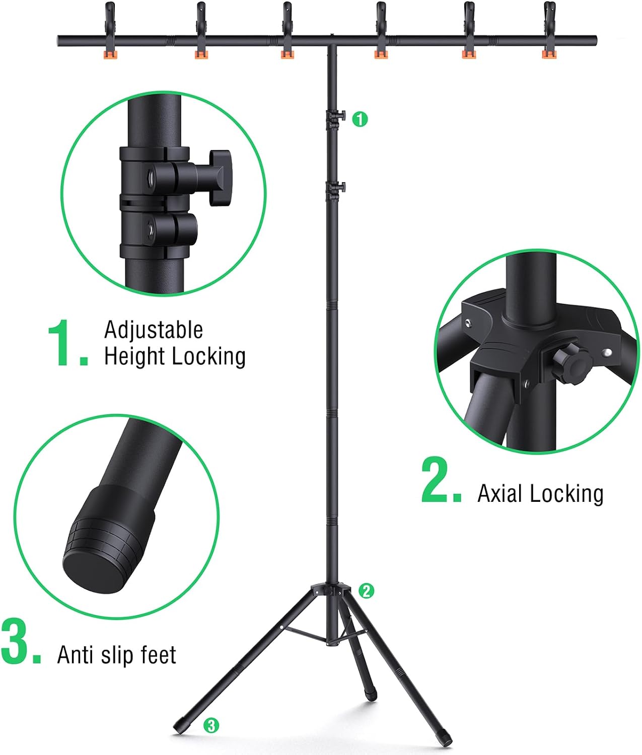 Green Screen Backdrop Kit with Stand, 8x5.3ft Portable GreenScreen Background Stand for Streaming Video and