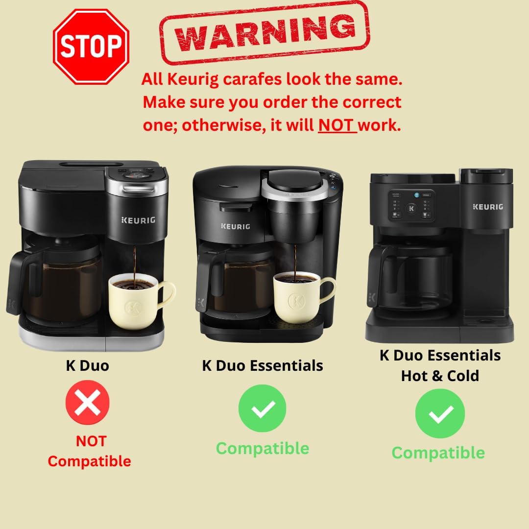 Replacement 12-Cup Coffee Pot Carafe for Keurig K-Duo Essentials & K-Duo Essentials Hot & Cold Brewer Models (K-Duo