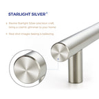 Cabinet Handles, Brushed Nickel,5" Length,3" Hole Center,30 Pack