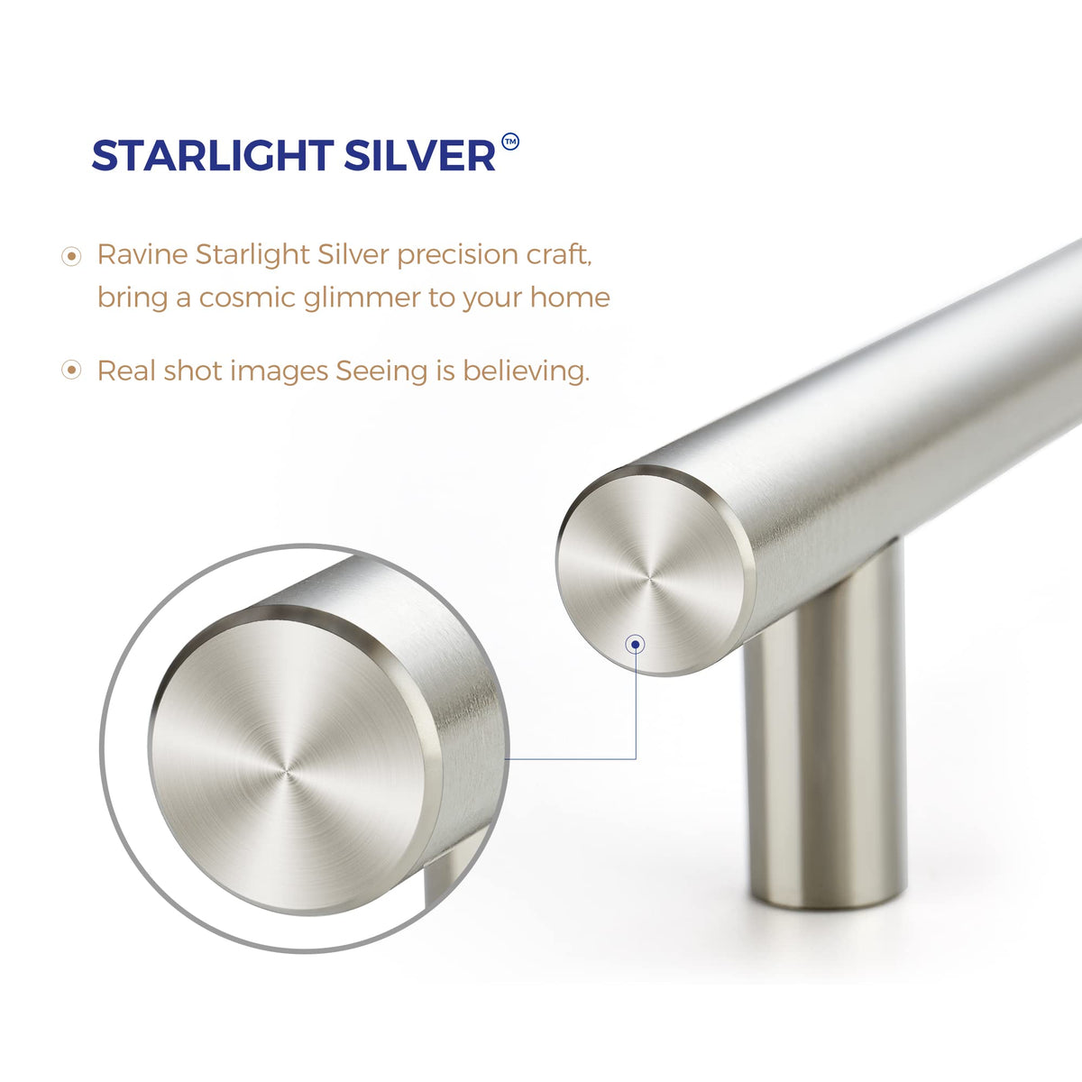 Cabinet Handles, Brushed Nickel,5" Length,3" Hole Center,30 Pack