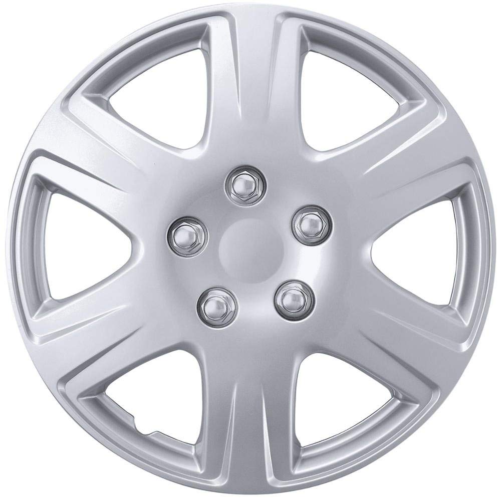 15 Inch Snap-On Hubcap Wheel Covers (Set of 4), 6-Spoke Original Design