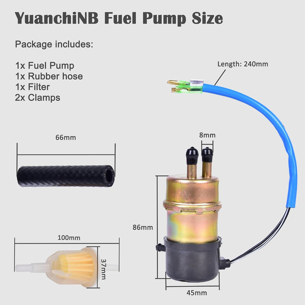Electric Fuel Pump 49040-1055 for Kawasaki Mule 3000 3010 3020