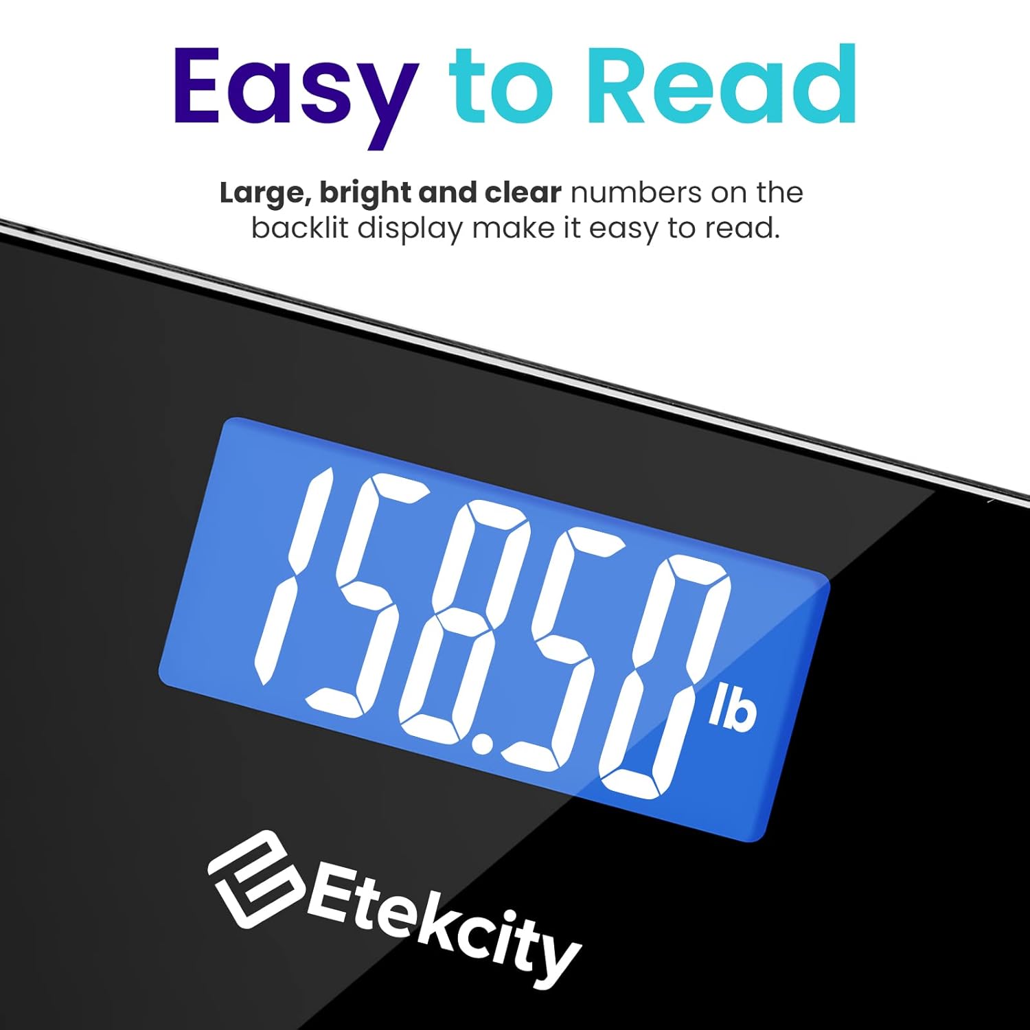 Bathroom Scale for Body Weight, Digital, Highly Accurate, 400 lbs | Large 6mm Tempered Glass Platform, Clear LCD