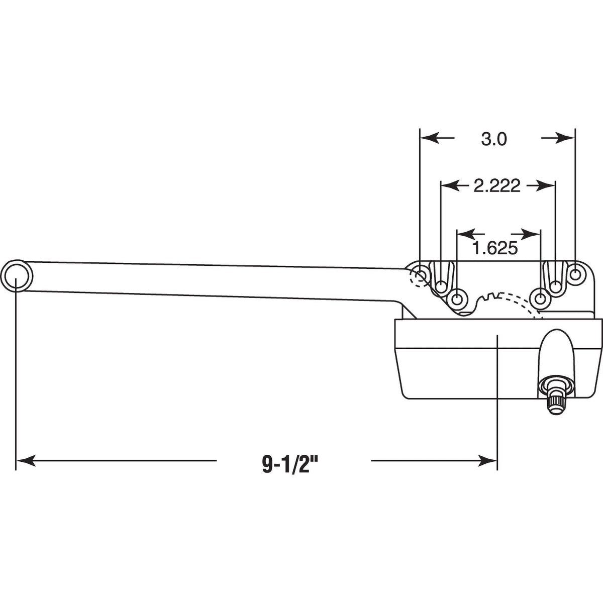 TH 23020 9-1/2 In. Single-Arm Left-Hand Casement Operator, Bronze Finish (Single Pack)