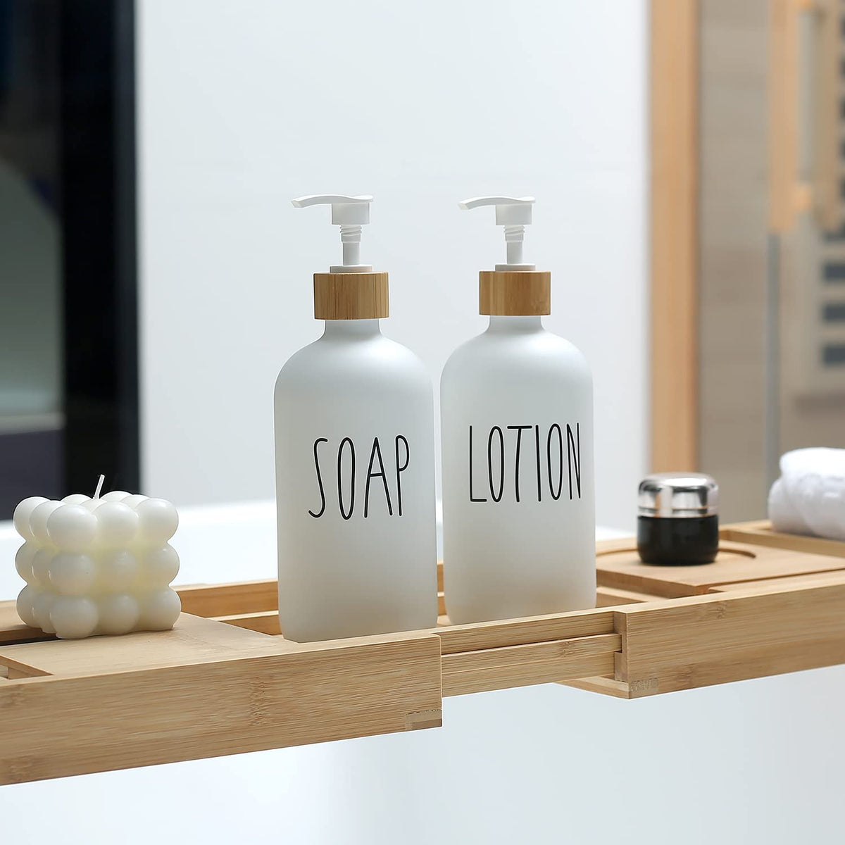 White Soap Dispenser Bathroom Set
