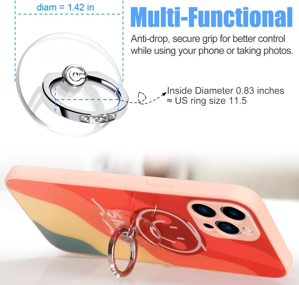 Transparent Phone Ring Holder Grip - EI Sonador Clear Cell Phone Ring Stand Holder Finger Grip Kickstand 360°
