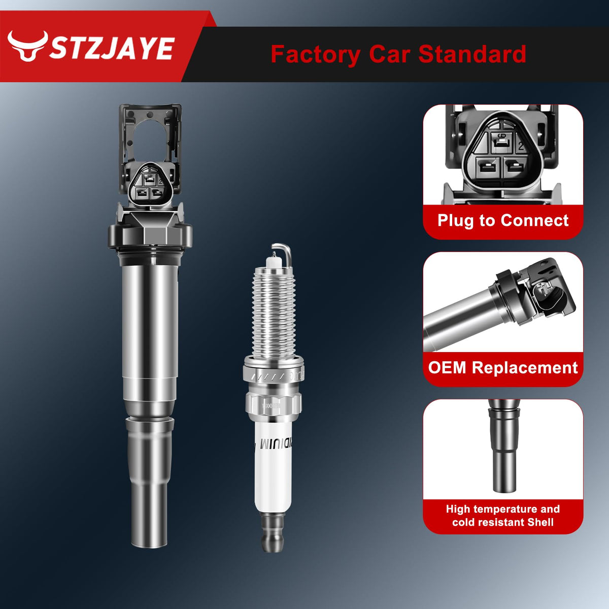 STZJAYE UF598 Ignition Coils Spark Plug Compatible with Mini Cooper 11-16
