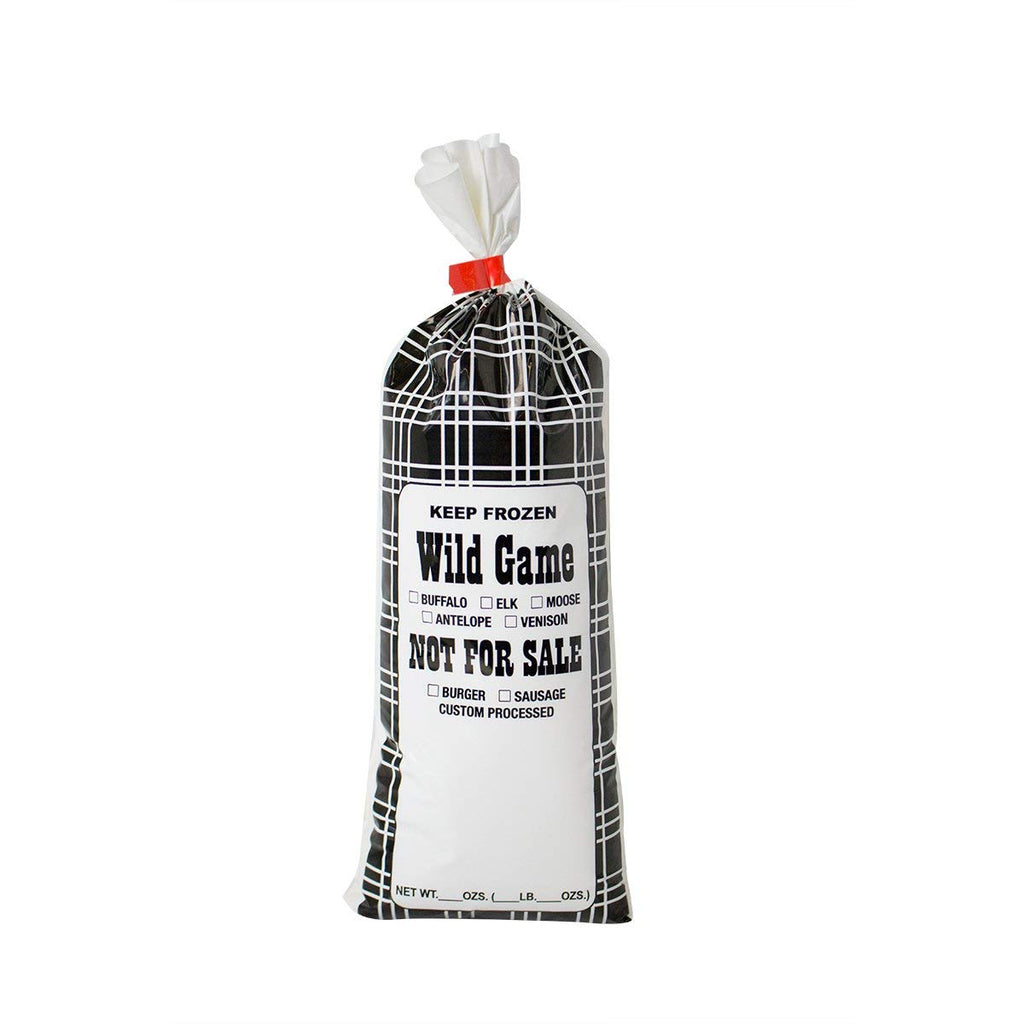 Wild Game Meat Bags, 1 lb, 1000 Count, Black Plaid