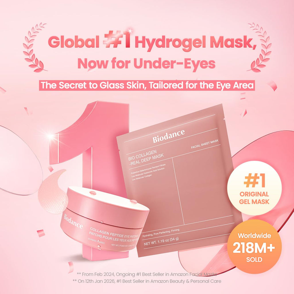 Collagen Peptide Eye Patches, Anti Wrinkle & Smile Line Patches for Face, Under Eye Mask for Fine Lines & Eye Bags