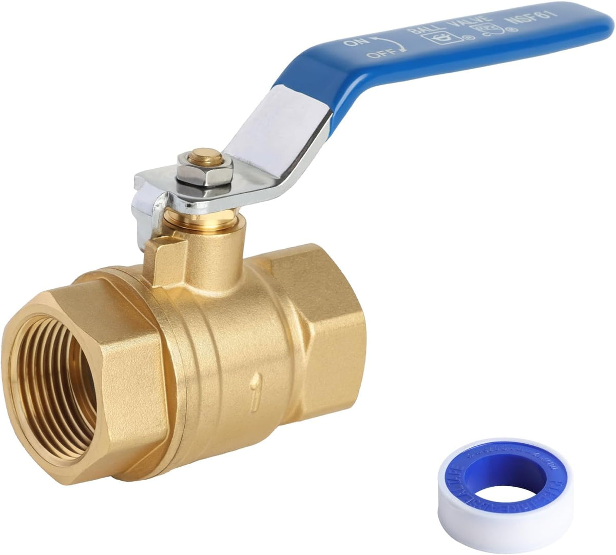 WiseWater 1" NPT Full Port Brass Ball Valve, UPC Certified, 1 Pc