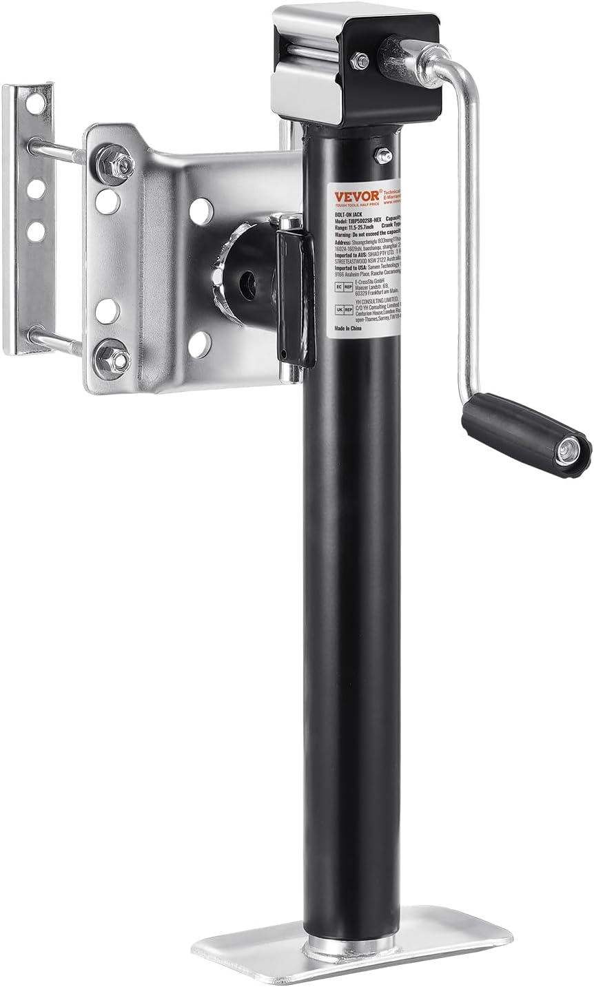5000 lbs Dynamic Load Capacity, Heavy Duty Swivel Bolt-on Trailer Jack, 14.3" Lift Trailer Jack Stand with Handle for