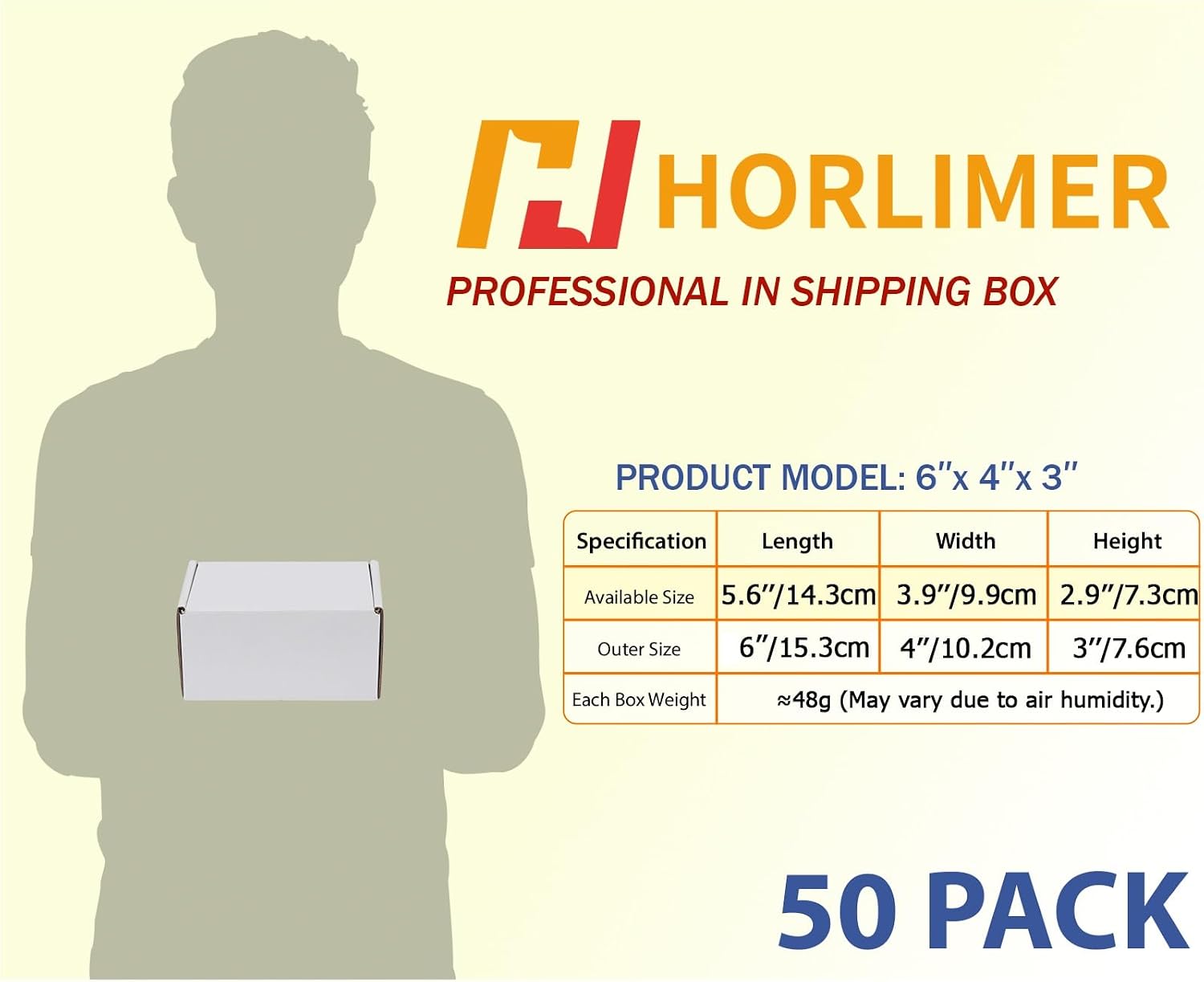 6x4x3 inches Shipping Boxes Set of 50, White Corrugated Cardboard Box Literature Mailer