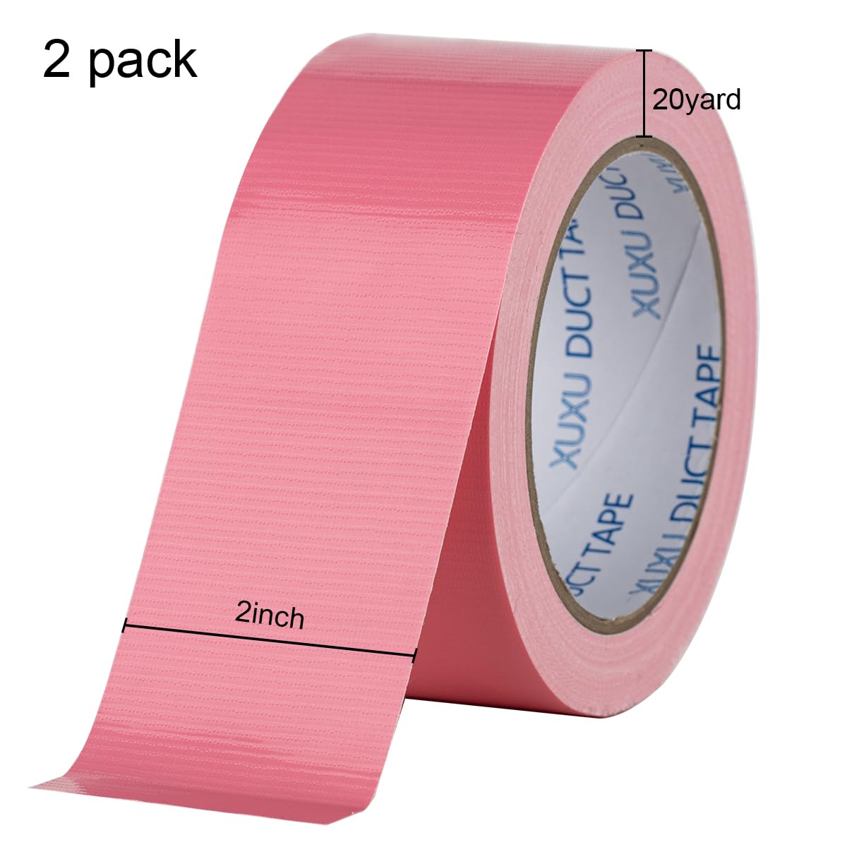 2 Pack Pink Duct Tape Heavy Duty Waterproof 40 Yards x 2 Inch Total